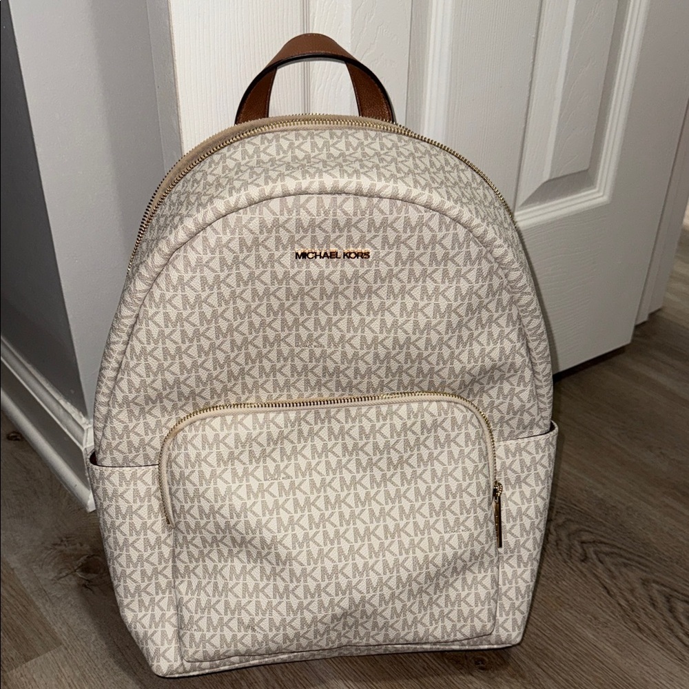 Michael Kors Cream Monogram Backpack